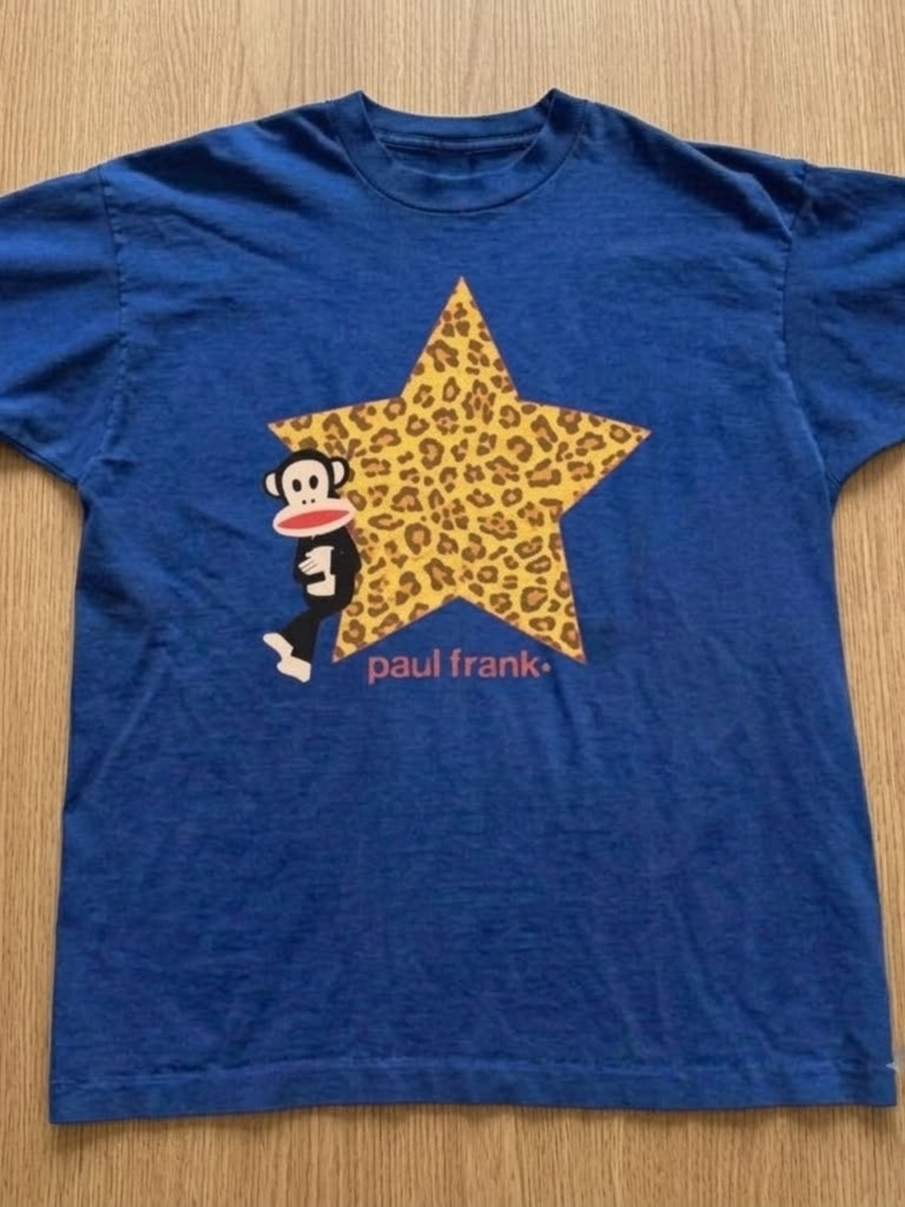 Royal Blue unisex shirt, yellow star Paul Frank graphic T-shirt